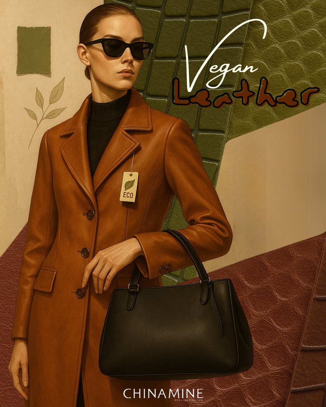 Effortless edge. Ethical choice. 👜✨
Vegan leather is redefining modern luxury&mdash;durable, elevated, and kind to the planet.
At Chinamine, we're proud to craft stylish, sustainable pieces that look as good as they feel.
Because eco-forward fashion