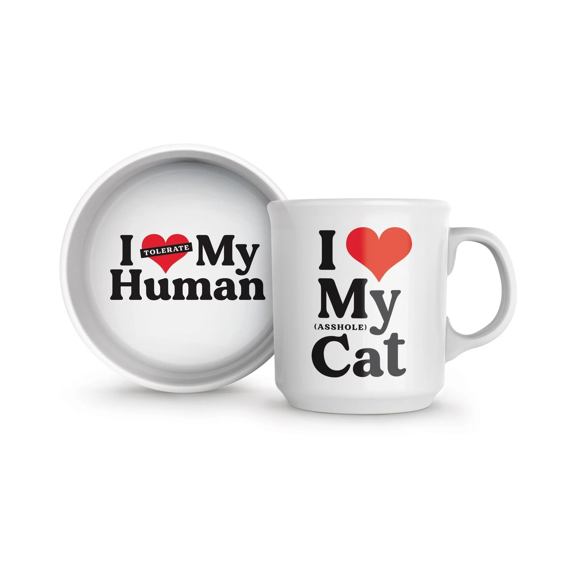 I Heart My Cat Mug & Cat Bowl Set