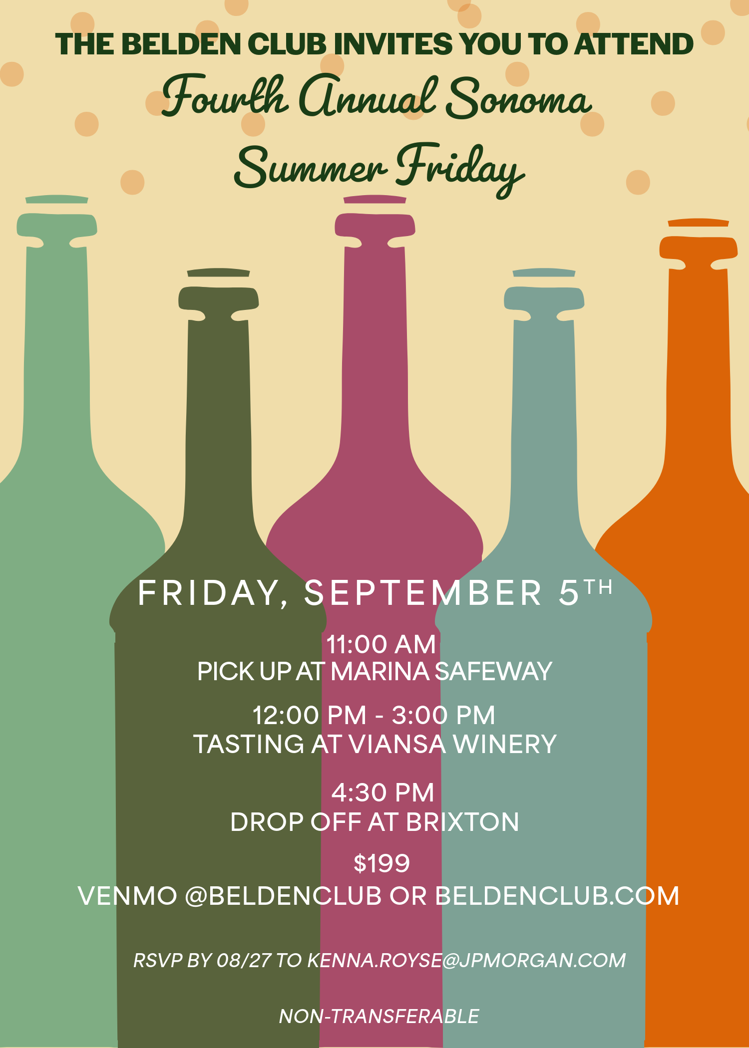(Invite Only) - Belden Club Wine Tour - September 5th, 2025