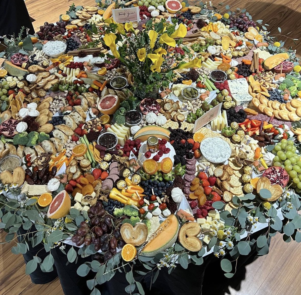 A huge grazing table made by Blanked and Board.
