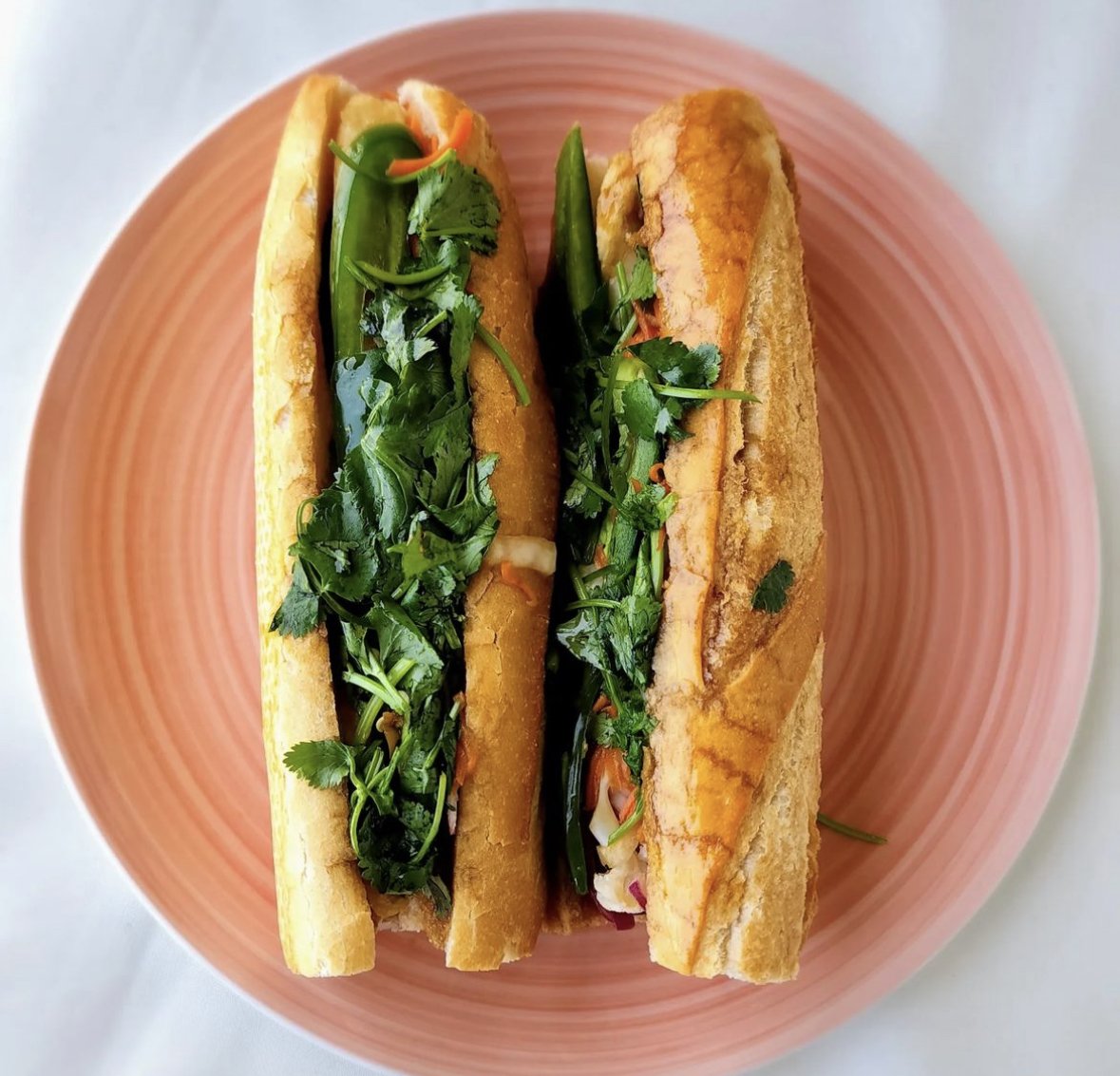 A banh mi sandwich from Lucy's Banh Mi food truck in Pittsburgh.