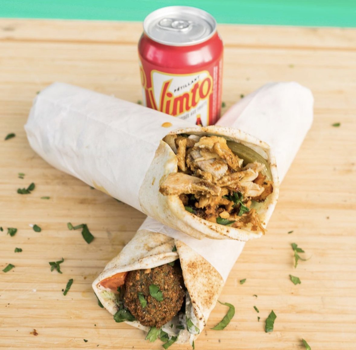 Two wraps from Pita My Shawarma in Pittsburgh.