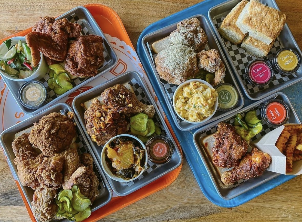 A spread of southern comfort food from Coop de Ville in Pittsburgh.