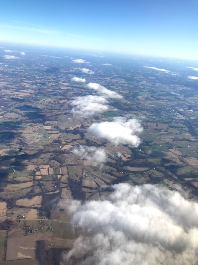While flying into D.C., I took this photo of me over Cloud 9!