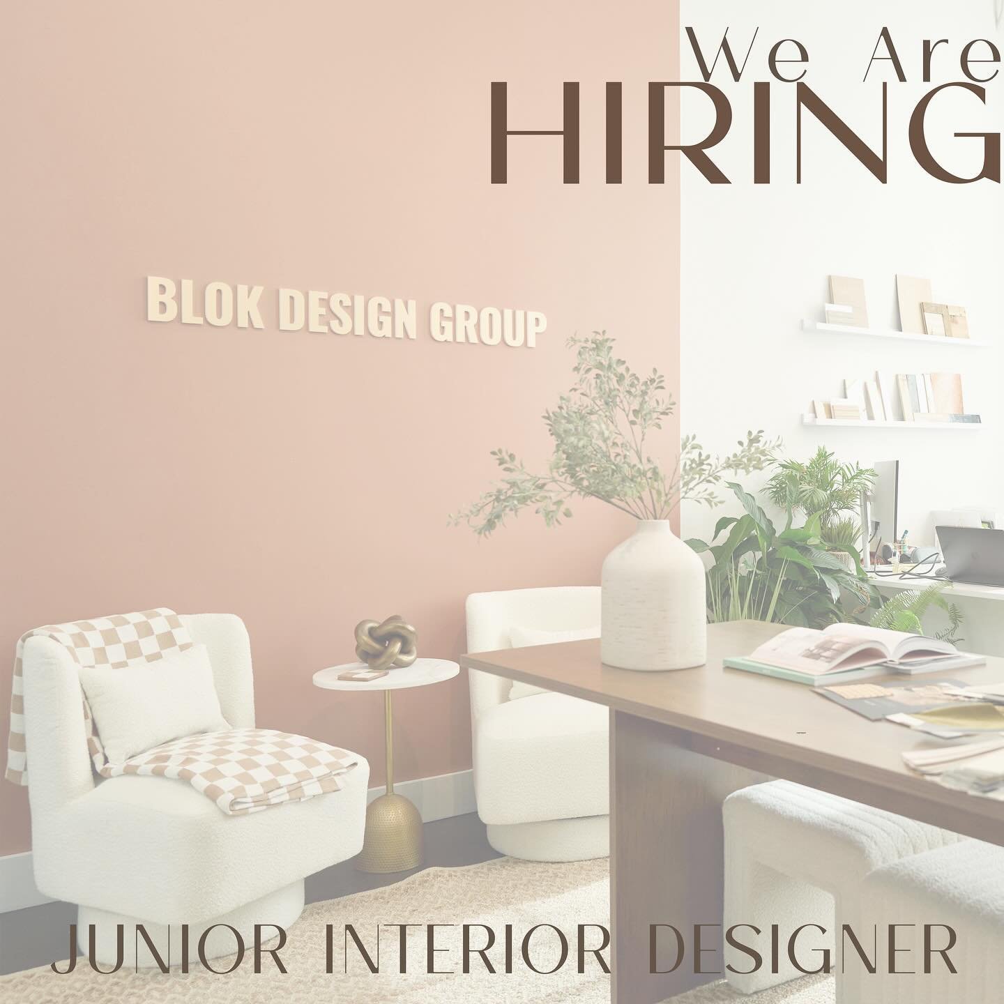 BLOK Design Group is looking for a passionate interior designer who has a strong background in AutoCAD SketchUp, Adobe Software &amp; a LOVE for Hospitality/Commercial work! 

Send your resume, portfolio and any additional information to stephanie@bl