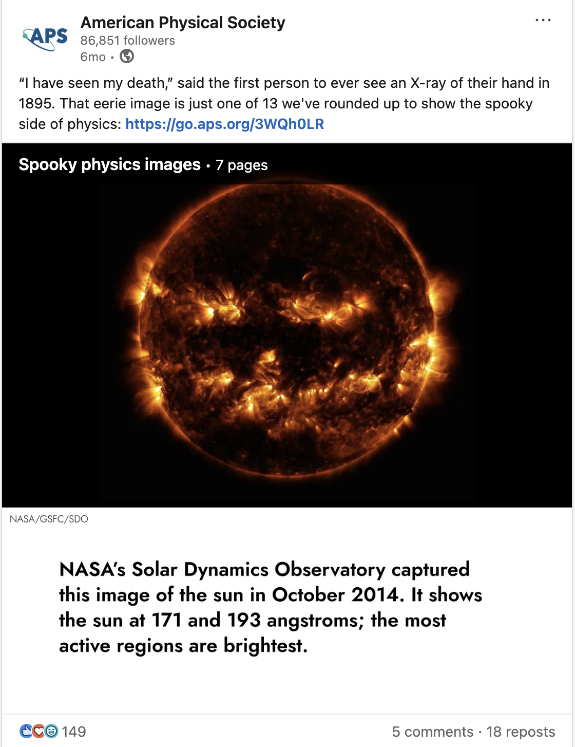 Used the document feature on LinkedIn to share 13 spooky physics images for Halloween.