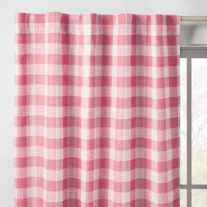 Pink Gingham Curtains