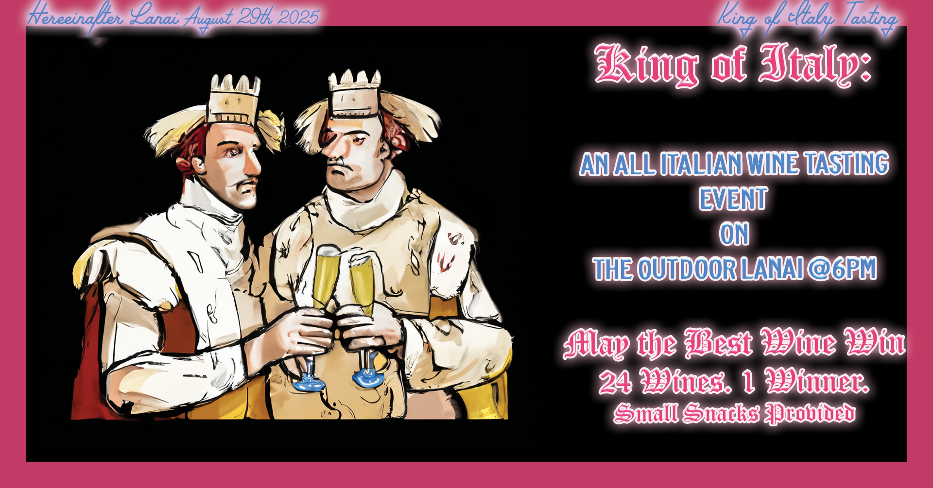 KING OF ITALY - ALL ITALIAN WINE TASTING