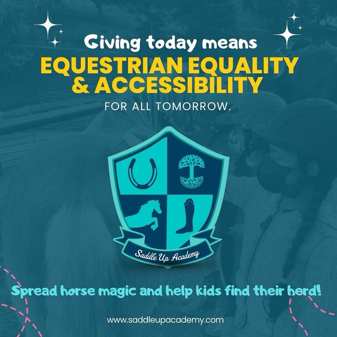 Yo! Today is Giving Tuesday 🙌🏽 Donate to Saddle Up Academy to help kids find their herd🤠❤️🌈🦄🐴☀️link in bio