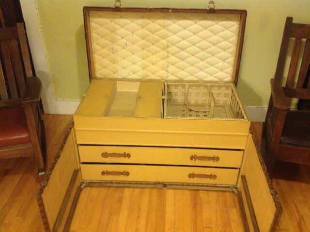 Rare Antique Louis Vuitton Chest Trunk Steamer fully open.jpeg
