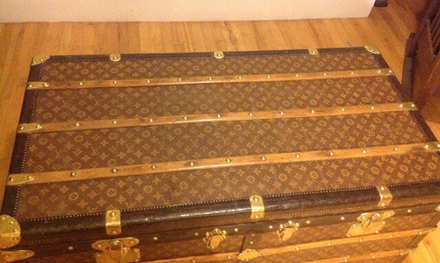 Rare Antique Louis Vuitton Chest Trunk Steamer top.jpeg