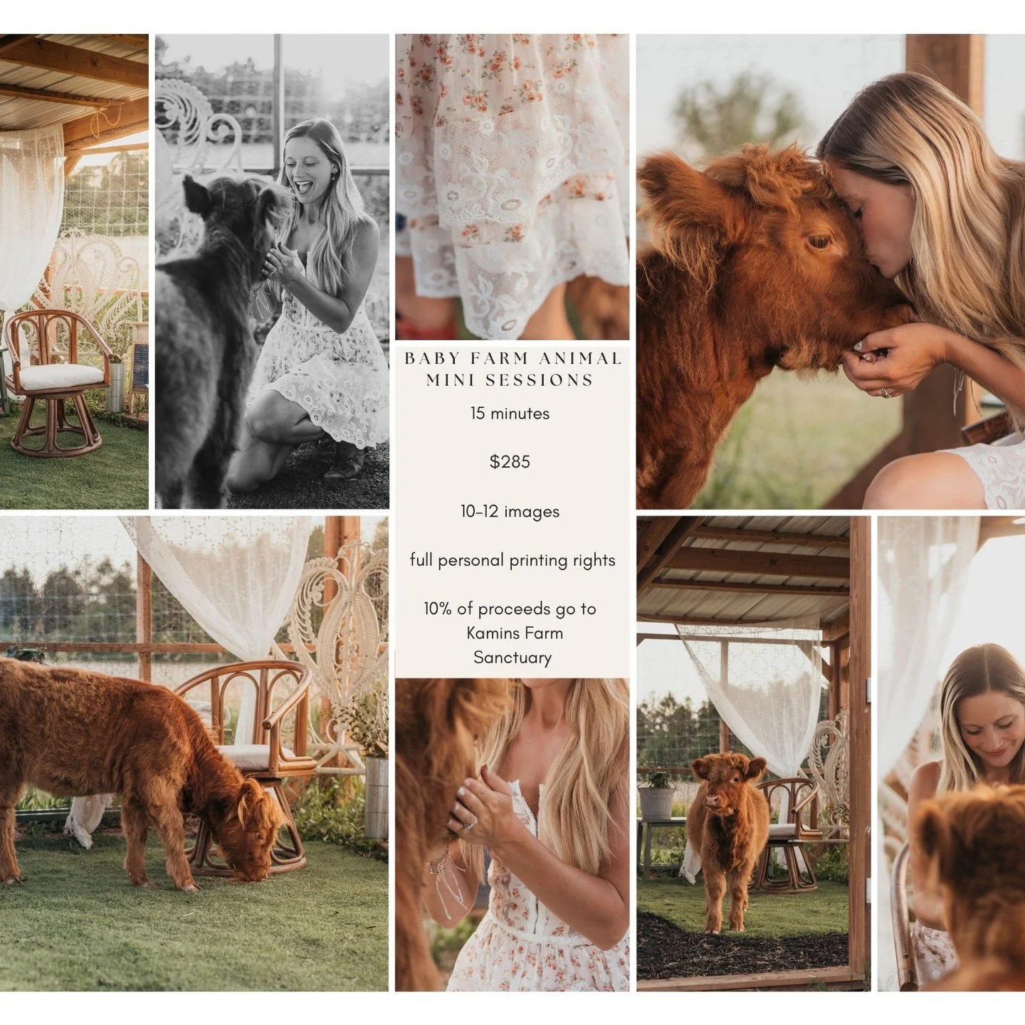 I've never been more excited to announce mini sessions than these!!! You know my heart belongs to animals just as much as photography- when the chance came to host sessions at @kaminsfarmsanctuary where you get to snuggle with their sweet baby animal