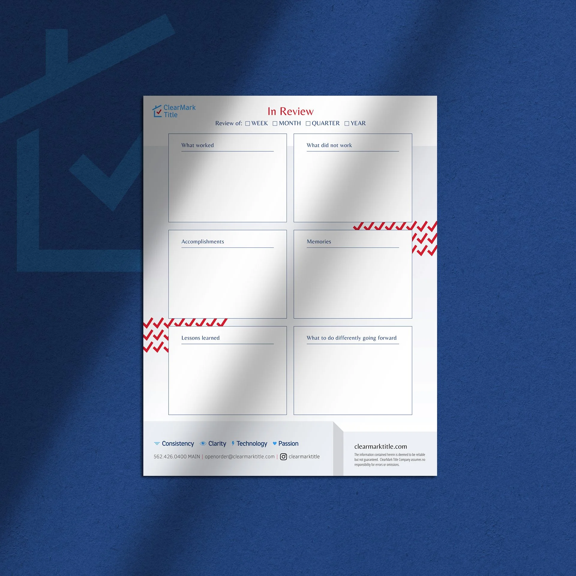 In Review Productivity Printable