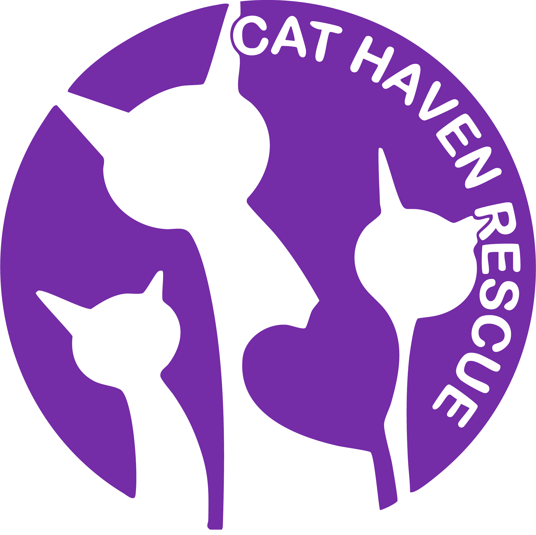 cat haven cat rescue logo in purple