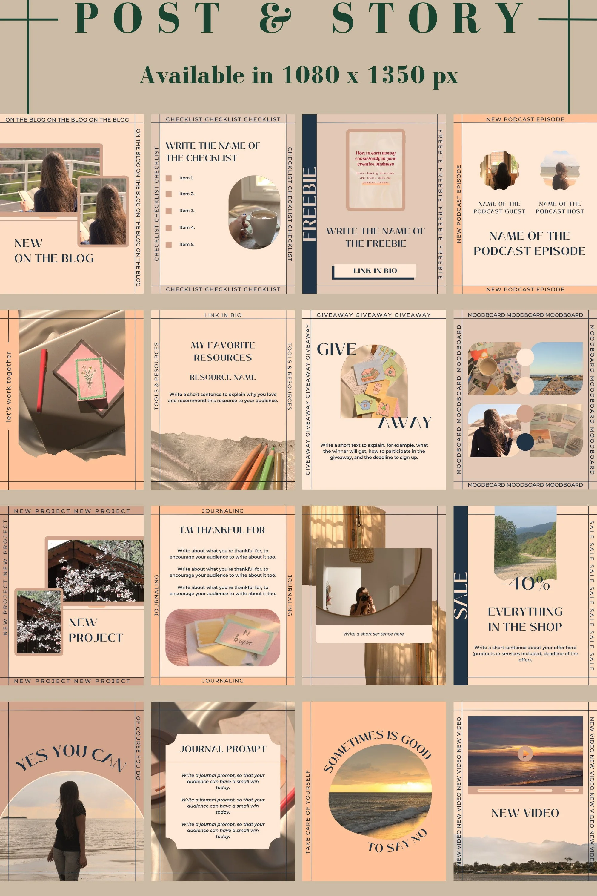 Canva Instagram Post And Story Template | Ashley — Soulful Girls Studio