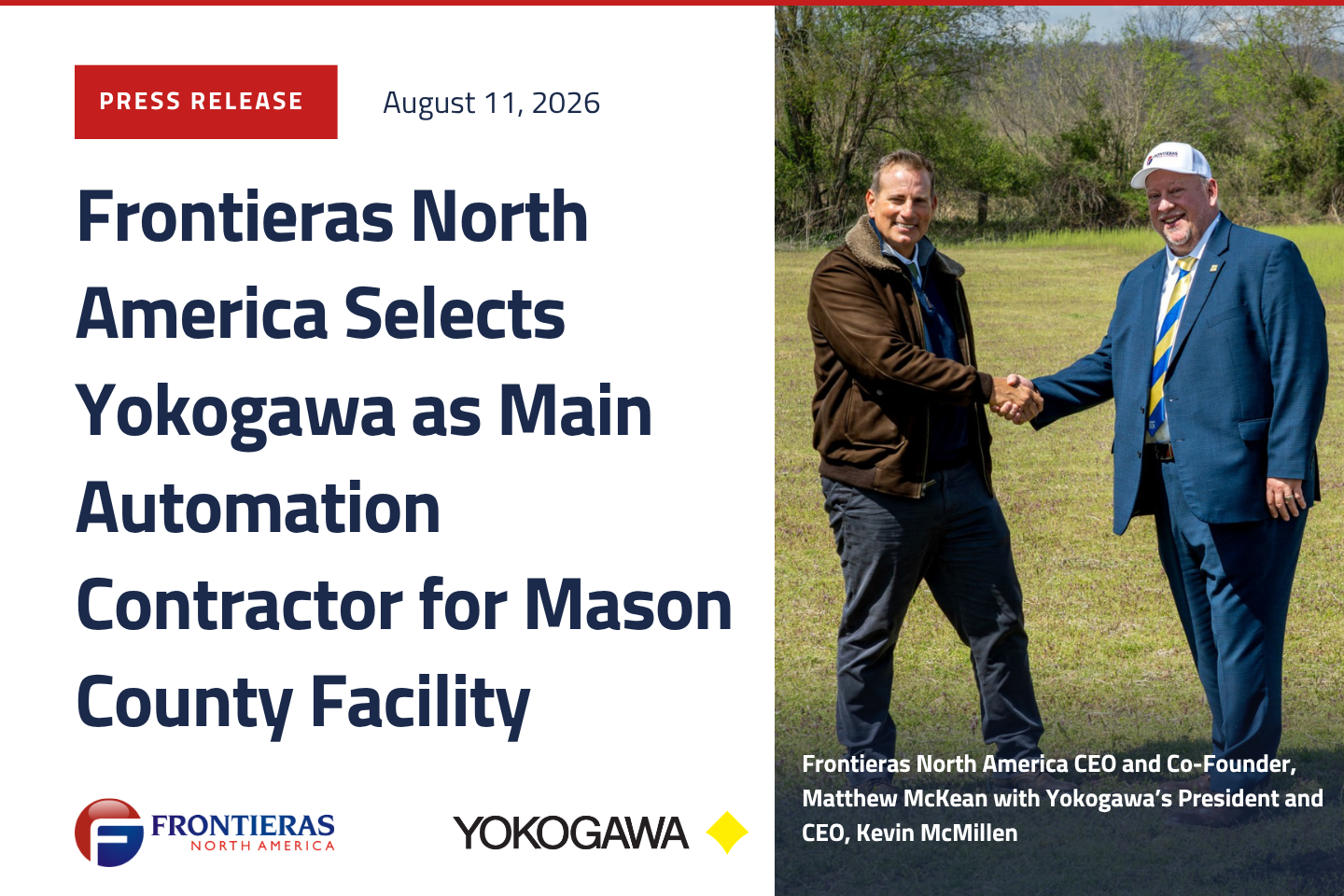 Frontieras North America Selects Yokogawa as Main Automation Contractor for Mason County Facility