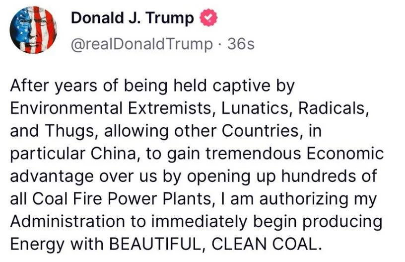 Recent post to Donald Trump's Truth Social account