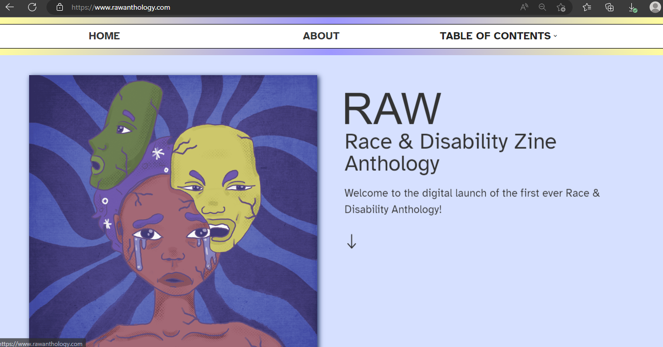 Screenshot of the website homepage