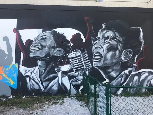 A mural of Augusta Savage and Ella Baker