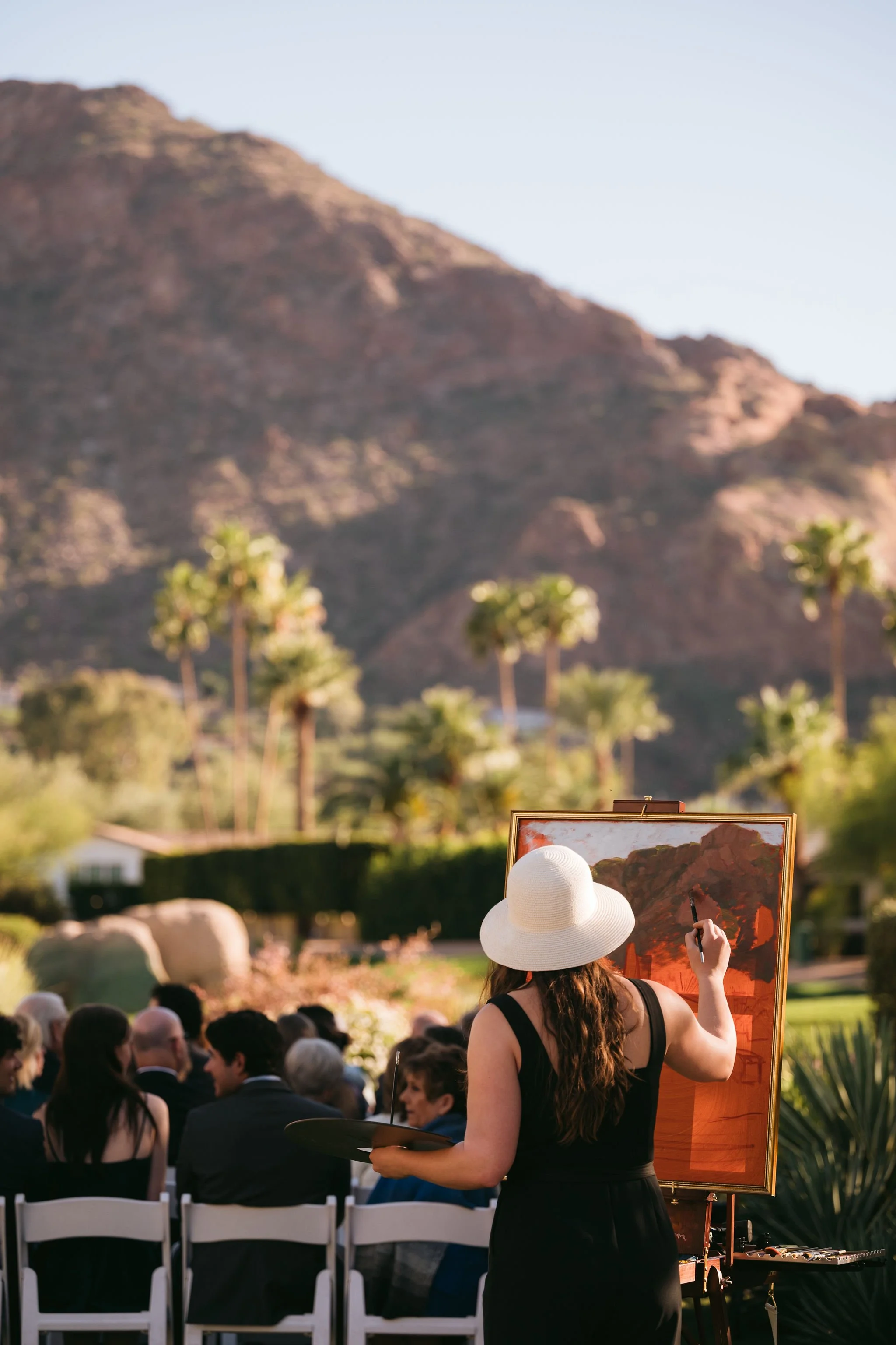 Live Painting at Mountain Shadows in Scottsdale, AZ | 24x30 inch canvas | photo by Joy & Ben Photography