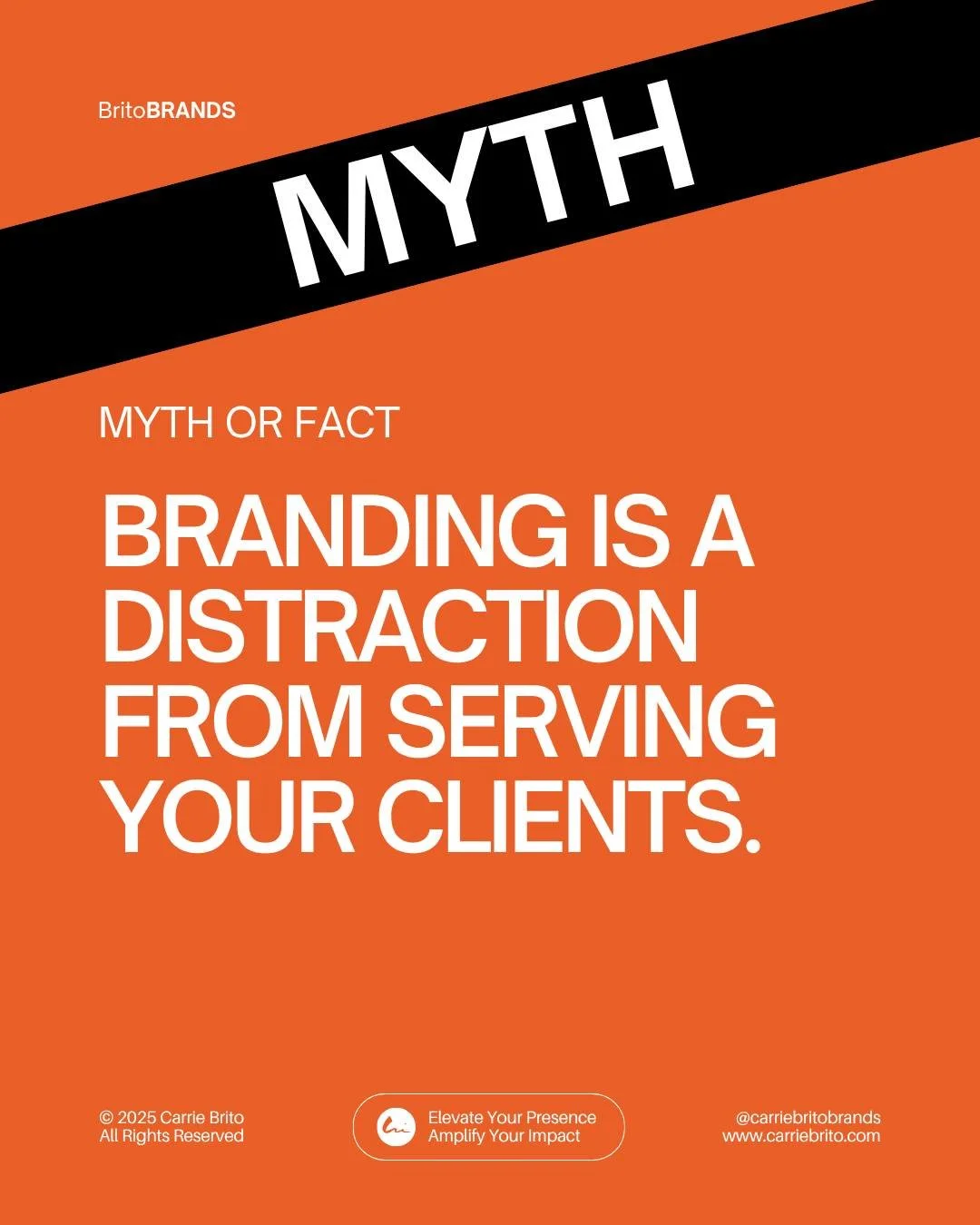 ➡️ Myth. 100%.
Because what if elevating your brand IS serving your clients?
Your brand isn&rsquo;t separate from your work &mdash; it&rsquo;s the bridge between your intention and their experience.

When you refine your message, clarify your offers,