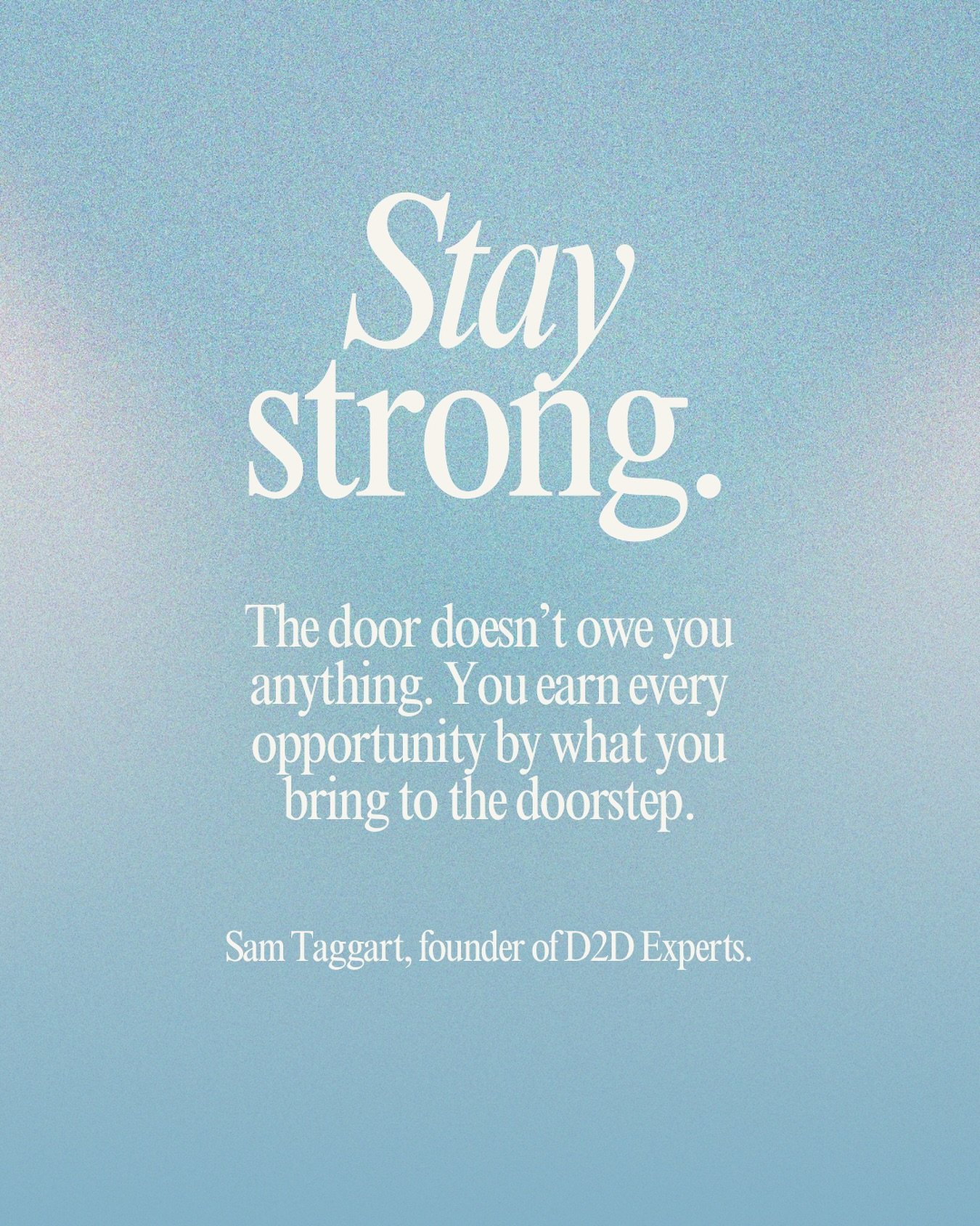 Success in door-to-door sales starts before you even knock. It&rsquo;s about mindset, energy, and showing up with purpose. You don&rsquo;t get opportunities&mdash;you create them.

Sales | Door to Door Sales | Motivation | Quotes | FY | Athena Direct