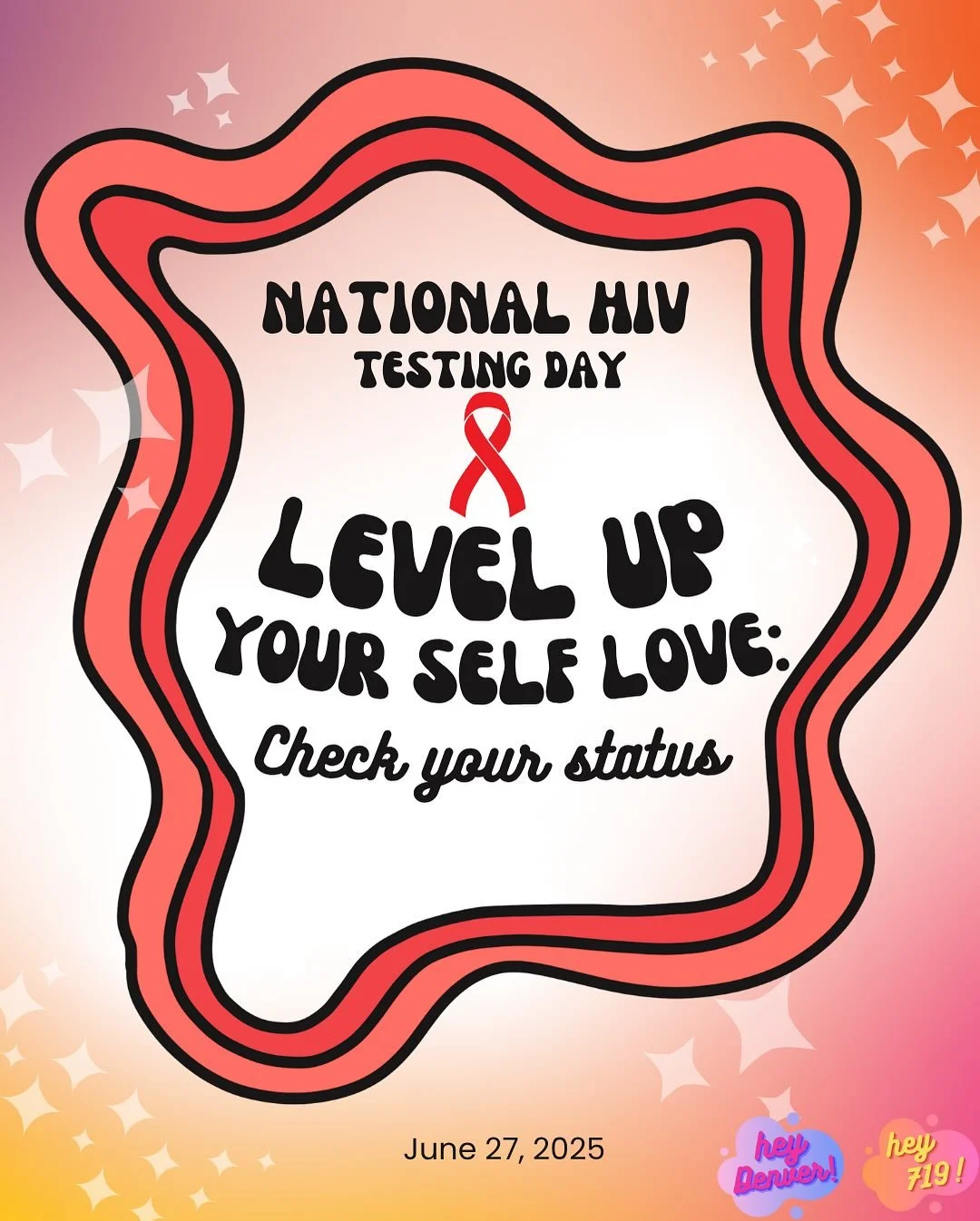 National HIV testing day is today! Come to our Springs or Denver testing sites and know your status 🩸! Free walk-in testing, no appointment necessary today! ✨🌈

&iexcl;Hoy es el D&iacute;a Nacional de la Prueba del VIH! &iexcl;Ven a nuestros centro