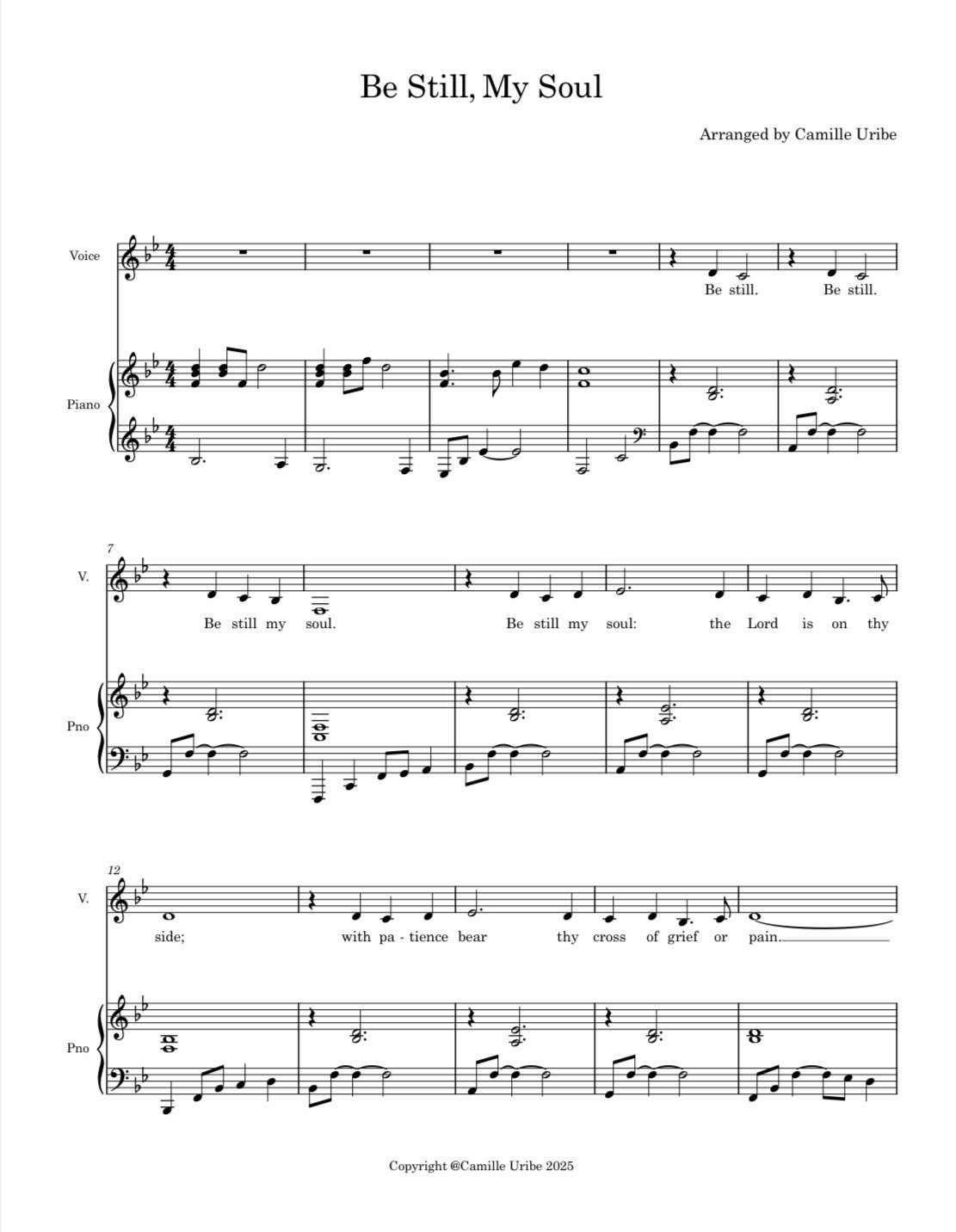 Be Still My Soul (Original Key)
