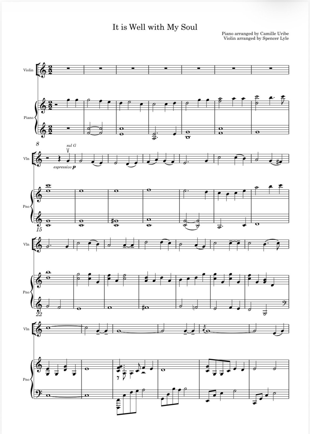 It Is Well With My Soul (Piano and violin)
