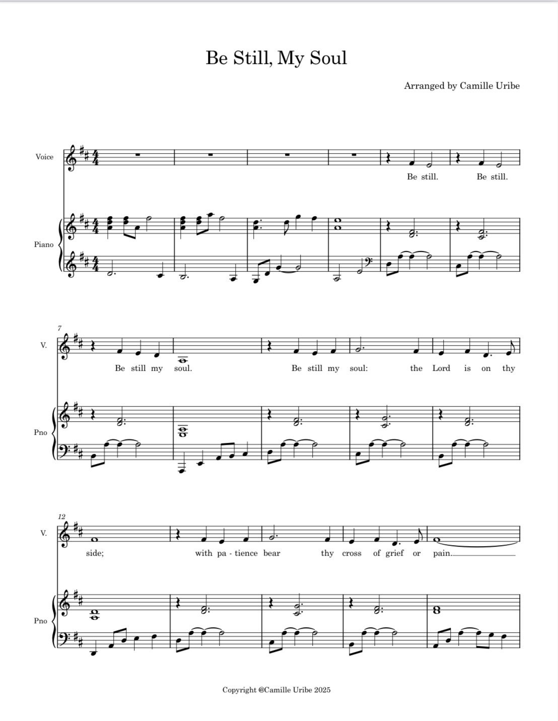 Be Still My Soul (Higher Version)