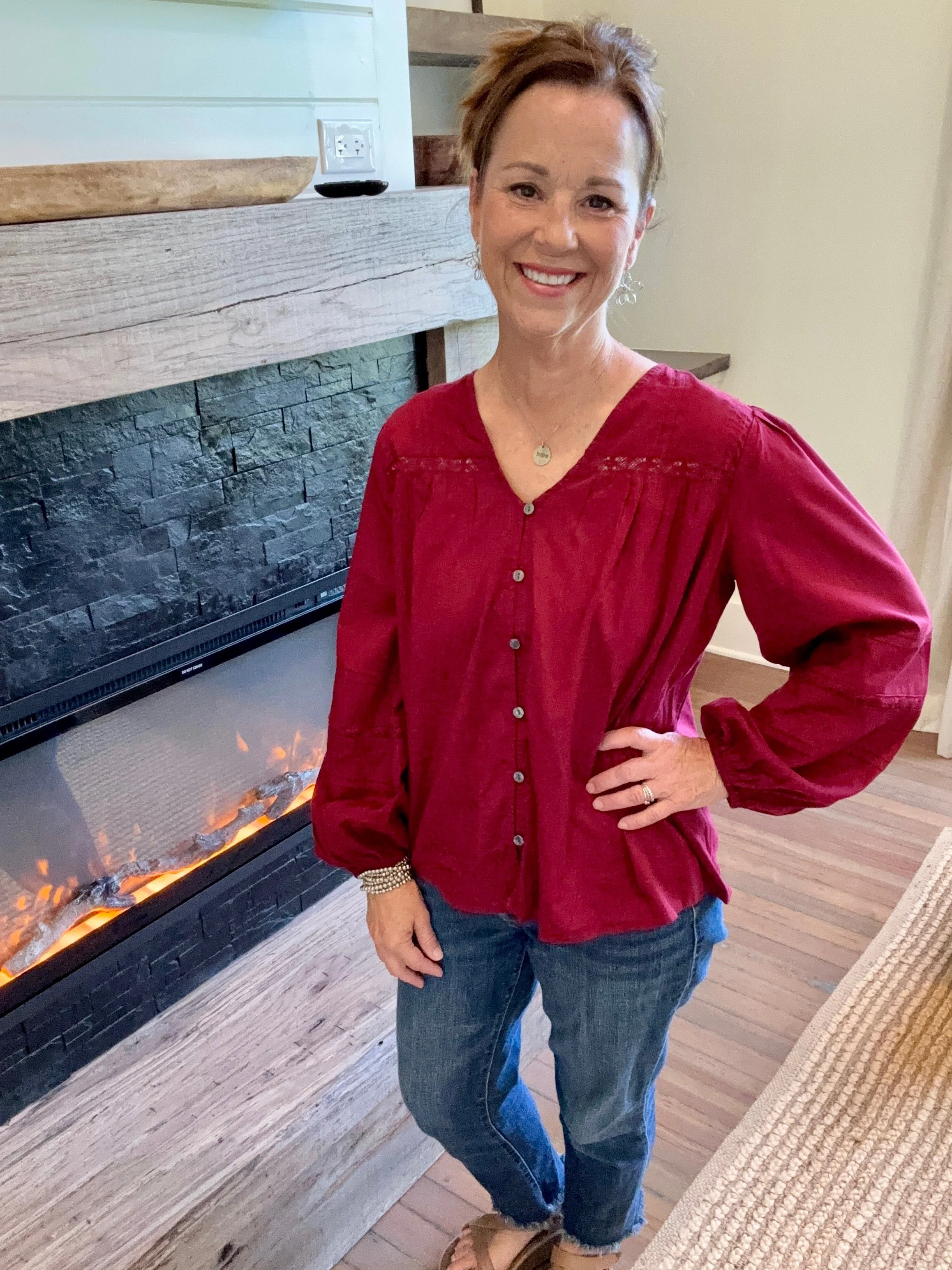 Burgundy Blouse