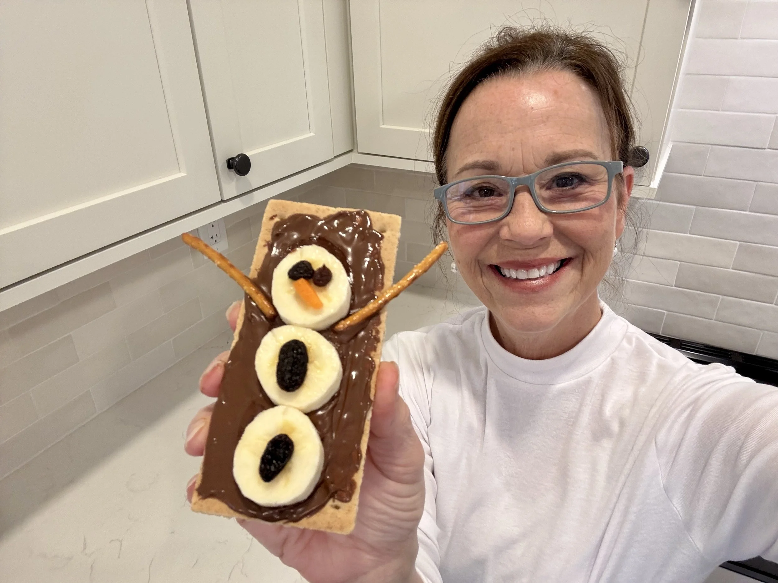 Snowman Nutella Banana Bites