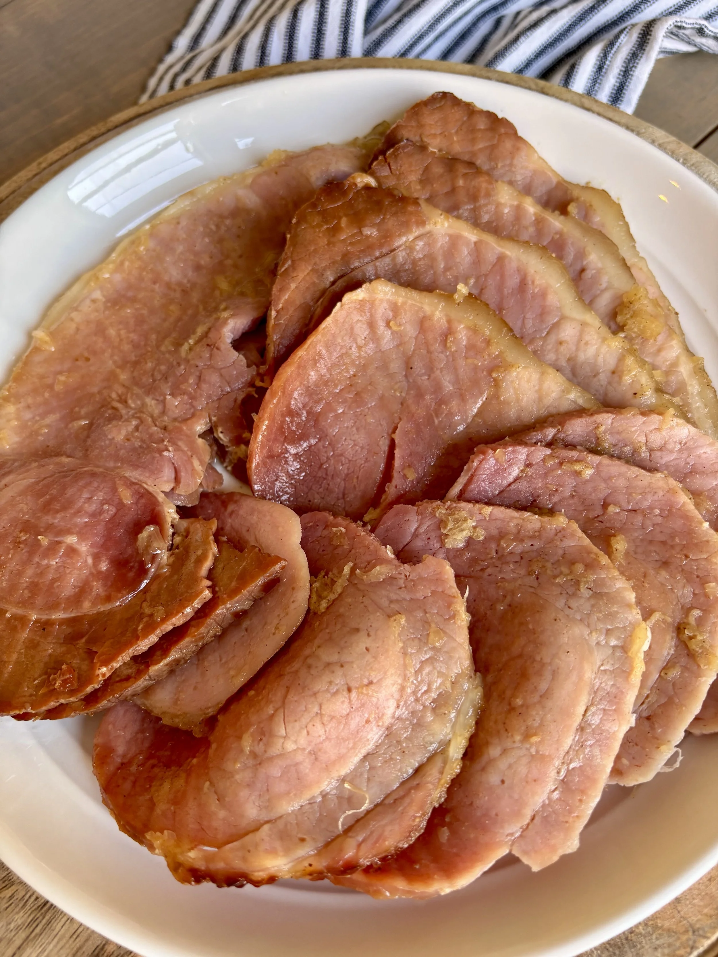 Crockpot Ham with Brown Sugar Pineapple Syrup