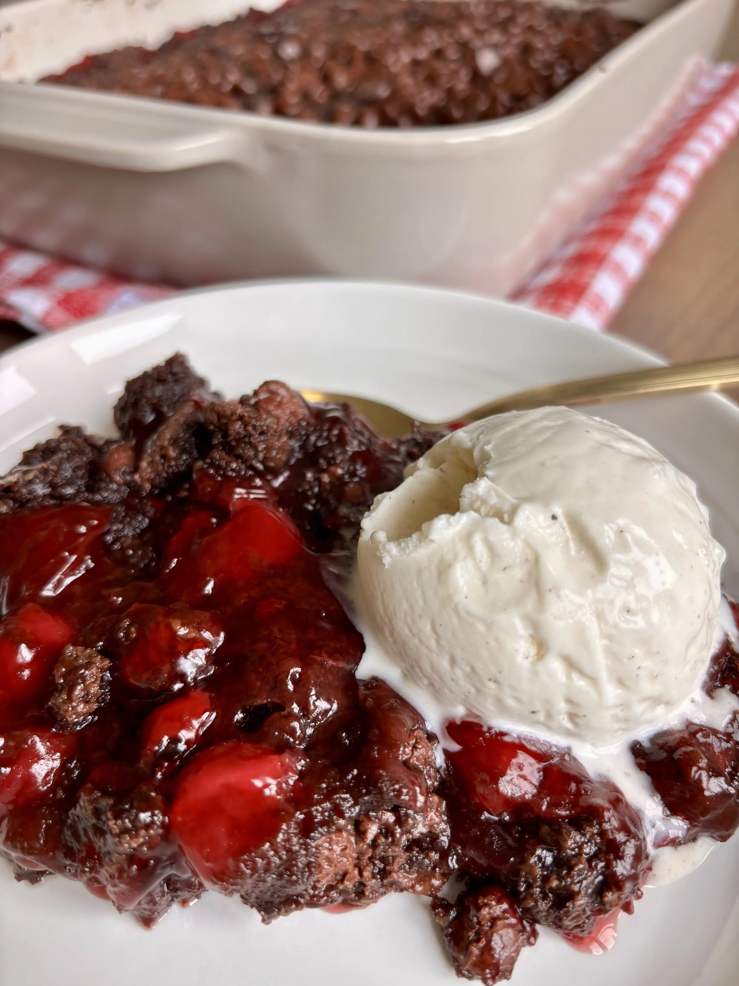 Fudge Brownie Cherry Dump Cake