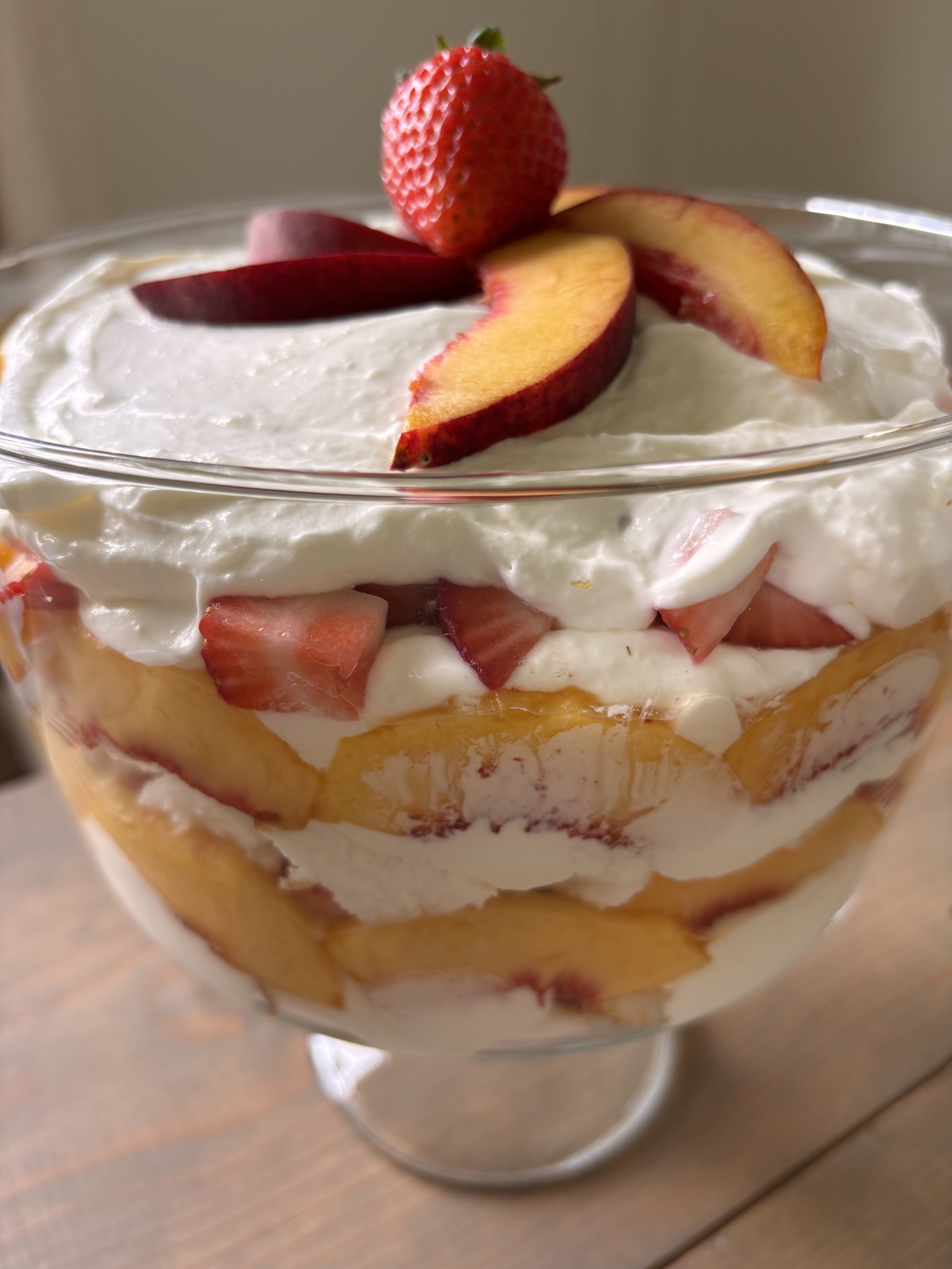 Easy Strawberry Peach Trifle