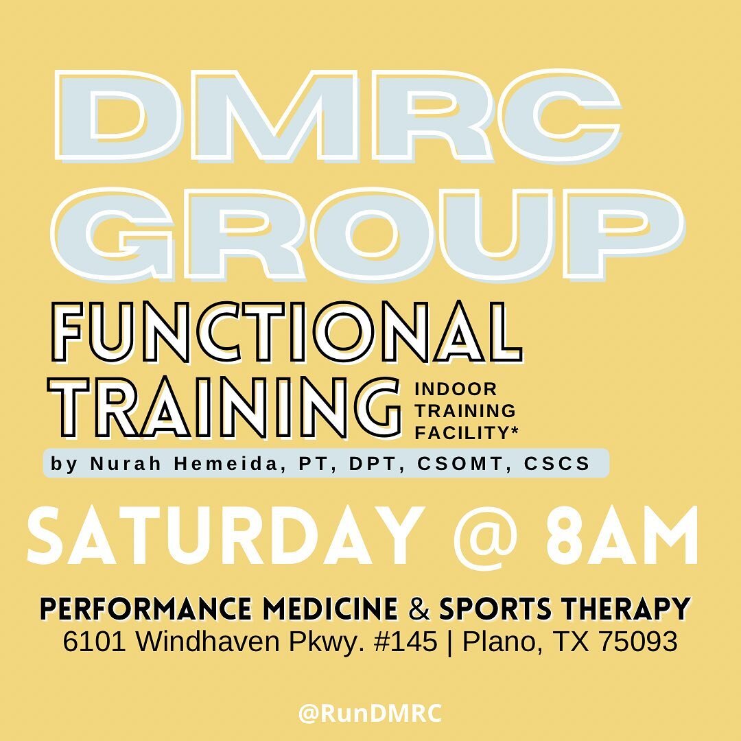✨DMRC Group Cross Training 5/13✨

Salaam team! Come out this weekend! 💪 

Please join us Saturday morning in Plano at PMST for our monthly Cross-Training workout led by Dr. Nurah Hemeida, strength and conditioning specialist and doctor of physical t