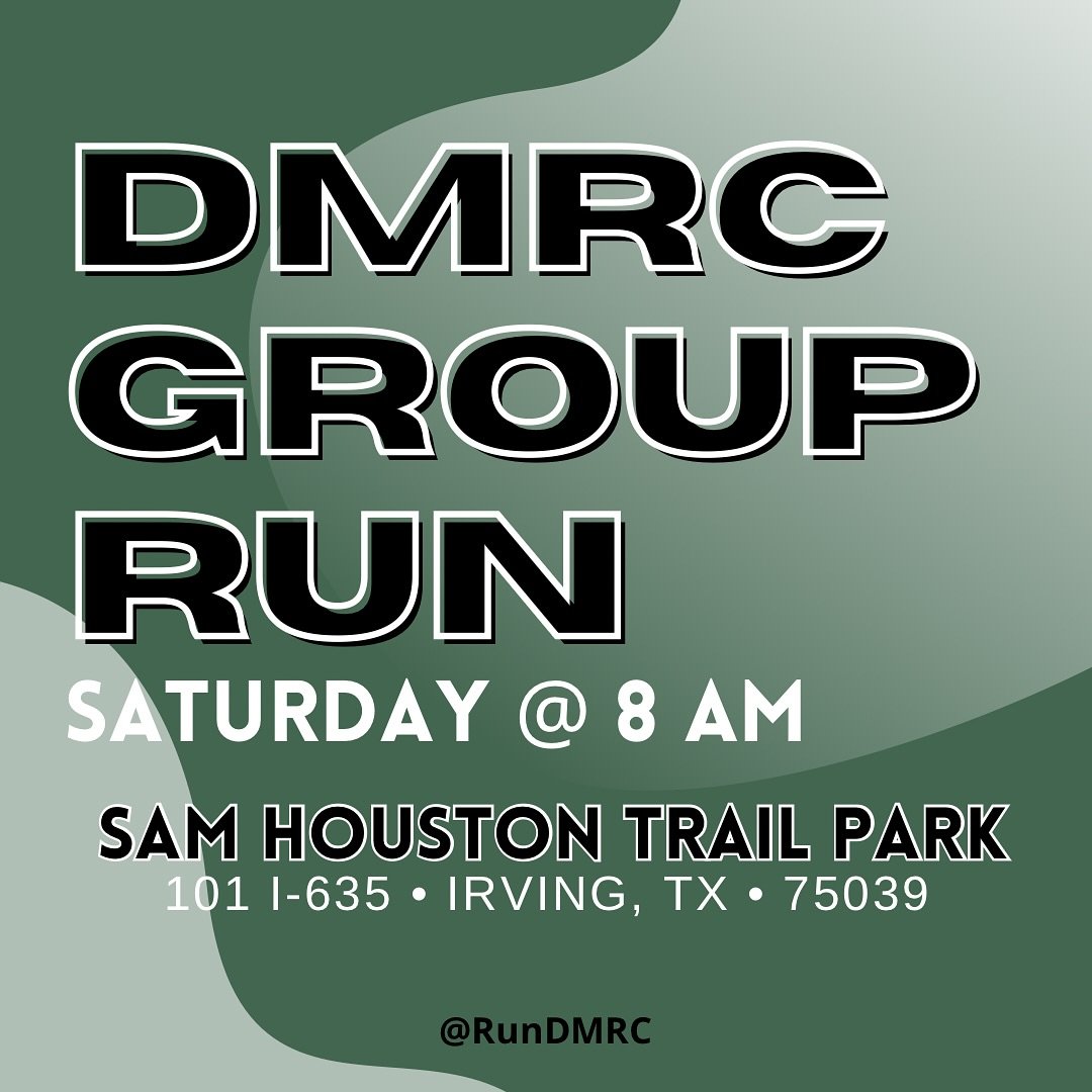 ✨DMRC Group Run 6/21✨

Salaam team! 

Please join us Saturday morning in Valley Ranch at Sam Houston Trail Park iA! We will begin with a dynamic warm up before hitting the trail down and back. 

Time: 8:00AM
Forecast: 79&deg;F &amp; ⛅️ 

Location: Sa