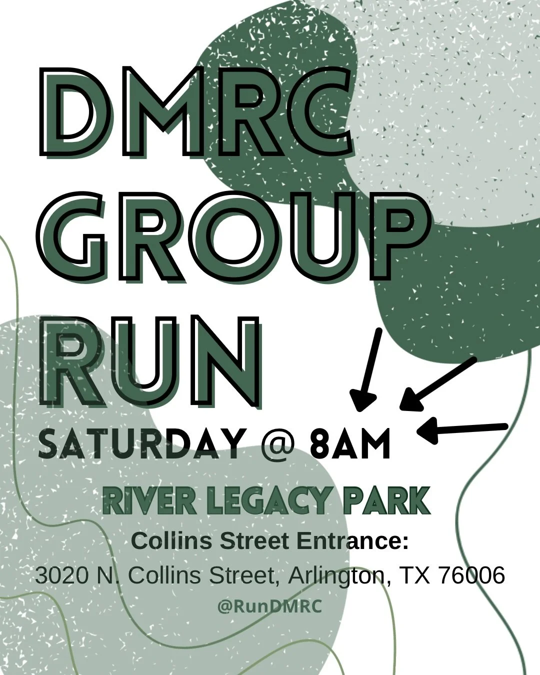 WE ARE SO BACK! 

✨DMRC Group Run 3/21✨

Please join us Saturday morning in Arlington at River Legacy Park iA! We will begin with a dynamic warm up before hitting the trail down and back. Post run brunch will be announced on site. 

Do note we will b