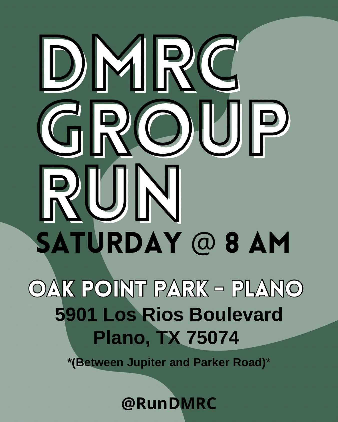 ✨DMRC Group Run 3/28✨

Salaam team! 

Please join us Saturday morning in Plano at Oak Point Park iA! We will begin with a dynamic warm up before hitting the trail down and back. Post run brunch will be announced on site.

Time: 8:00AM
Forecast: 55&de