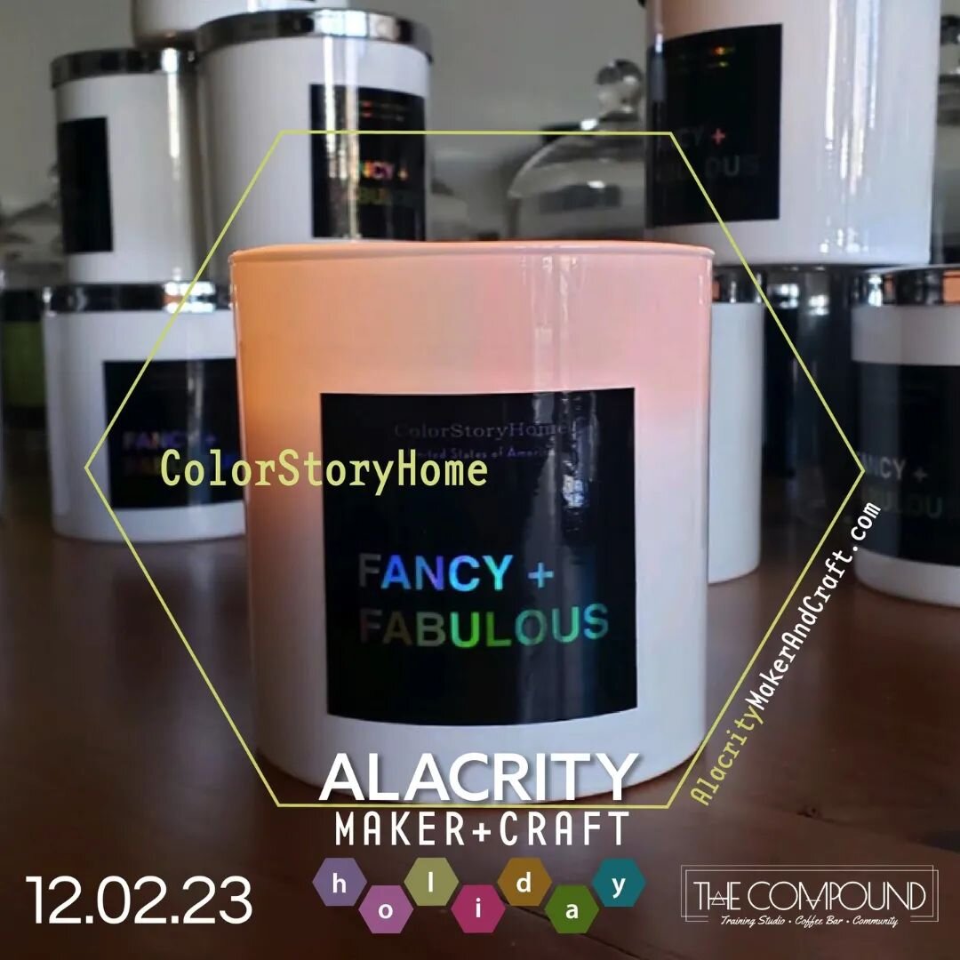ALACRITY MAKER + CRAFT Holiday Market wouldn't be without yours truly - Barbara Lemley and her line of colorful creations for home @colorstoryhome !

ColorStoryHome goes FANCY + FABULOUS for the holidays with your new favorite home fragrance - orange