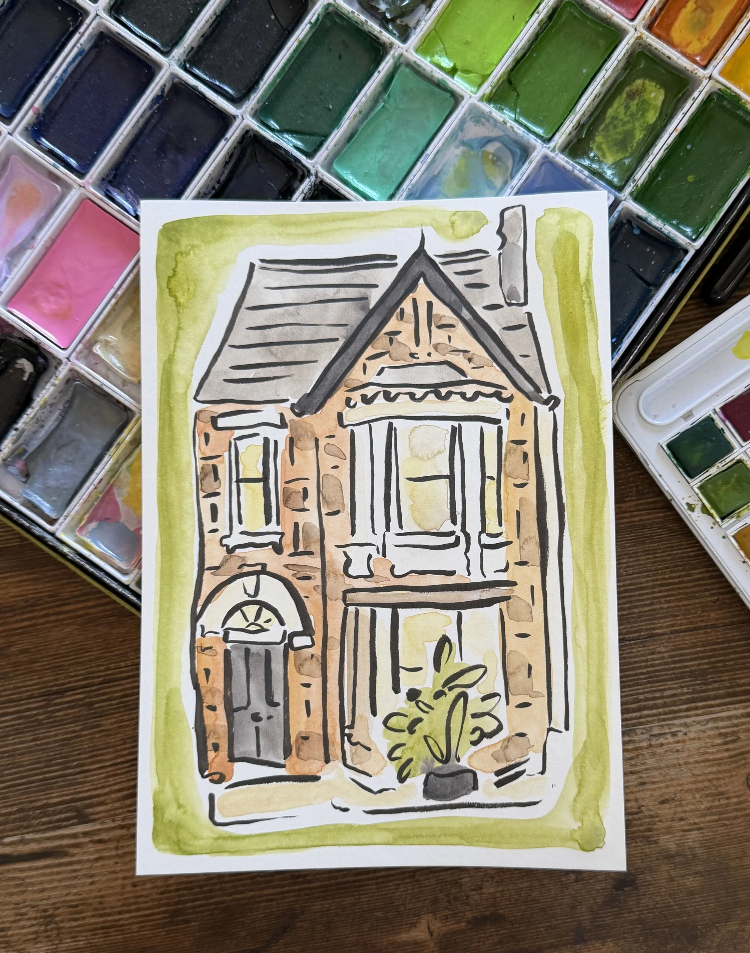 House Portrait personalised brown and red.jpg