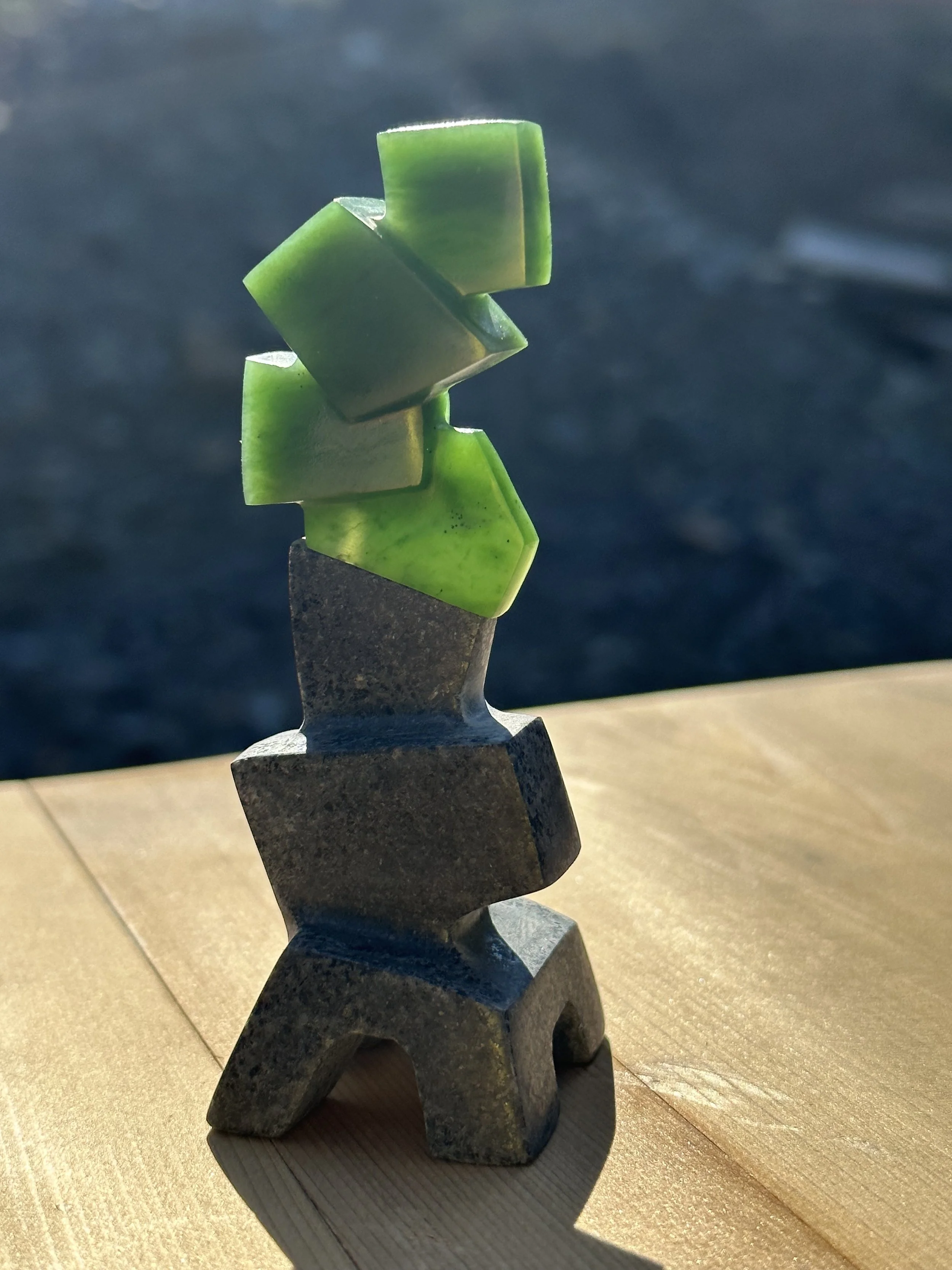 Baby Jade #2. jade, granite. 2024. 2"x2"x4"