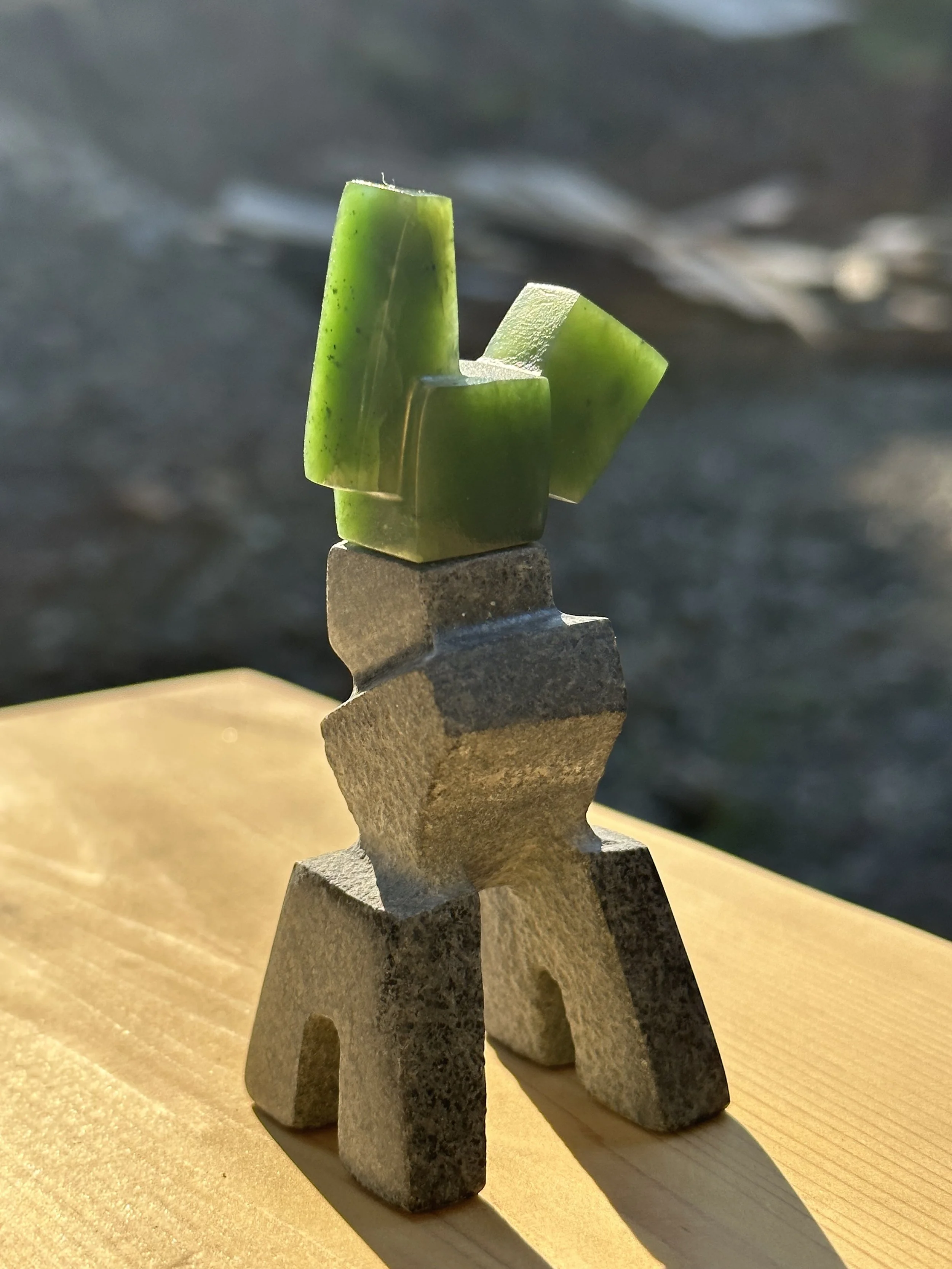 Baby Jade #1. jade, granite. 2024. 2"x2"x4"