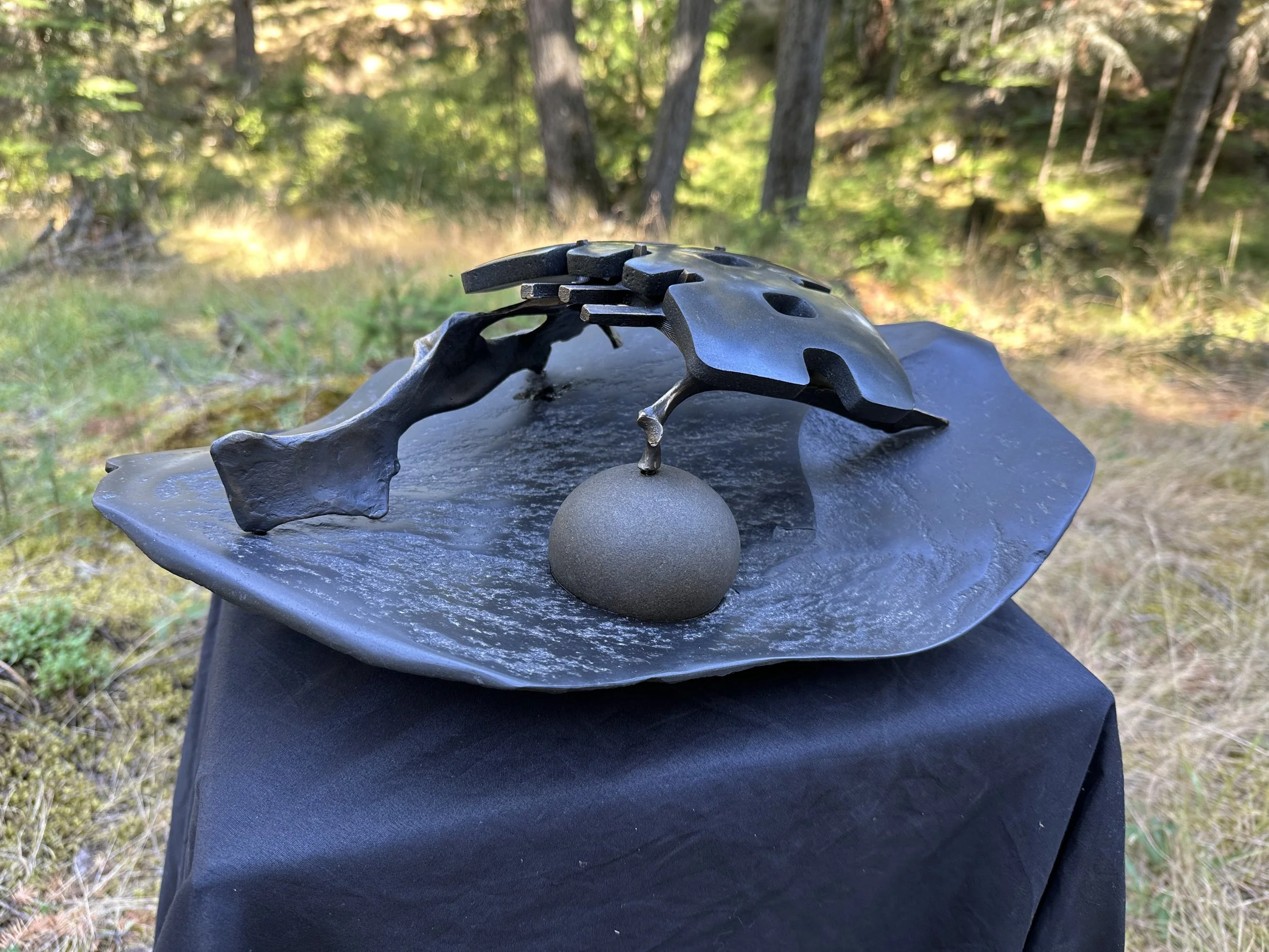 Shelter Series #1. basalt, bronze. 2022. 18"x14"x6"