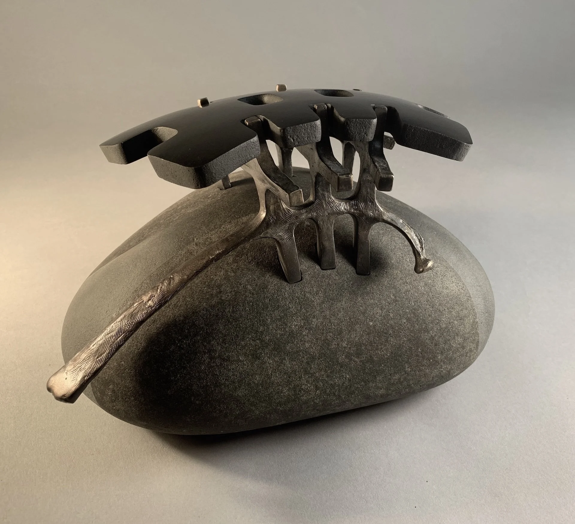 Shelter Series #2. basalt, bronze. 2022. 8"x6"x7"