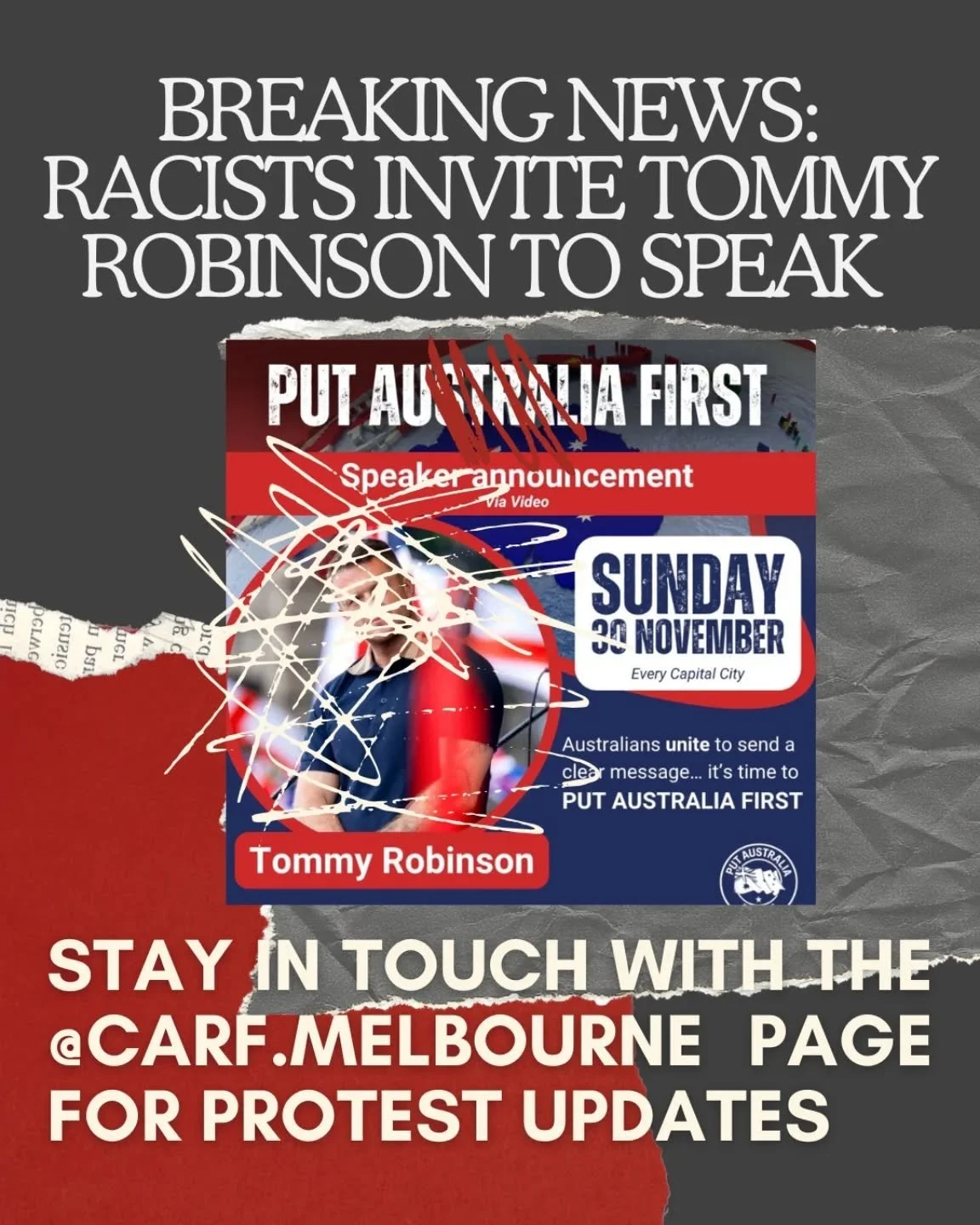 The racists organising the 30 November right wing march have announced they have invited the UK's most infamous street fascist Tommy Robinson to address their crowd.
Tommy Robinson founded the fascistic 'English Defence League' over a decade ago and