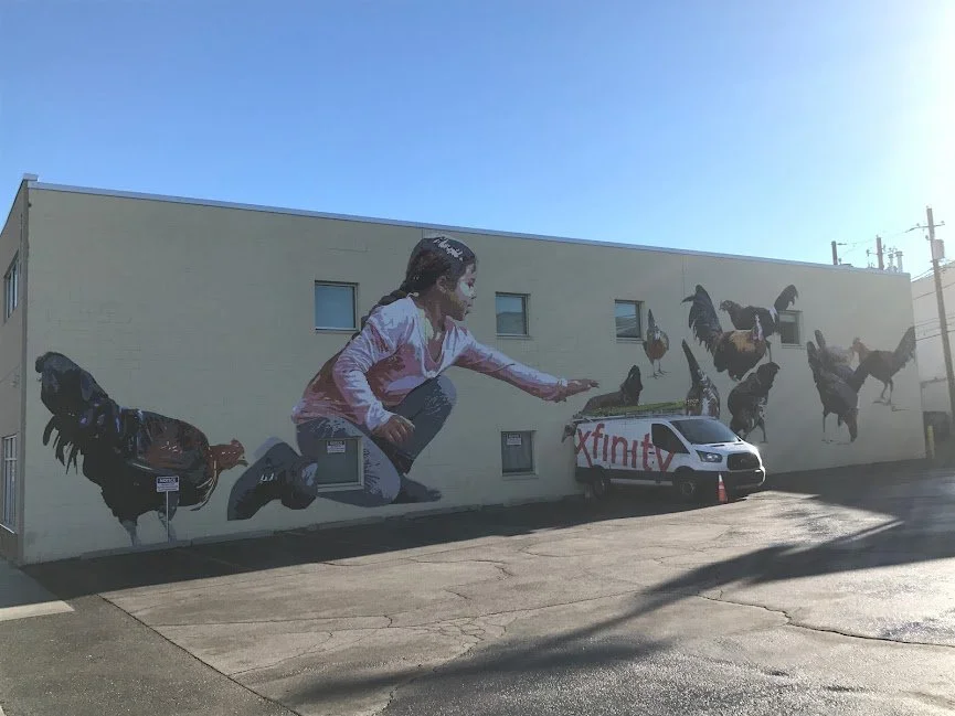 Girl with Chickens, Nob Hill