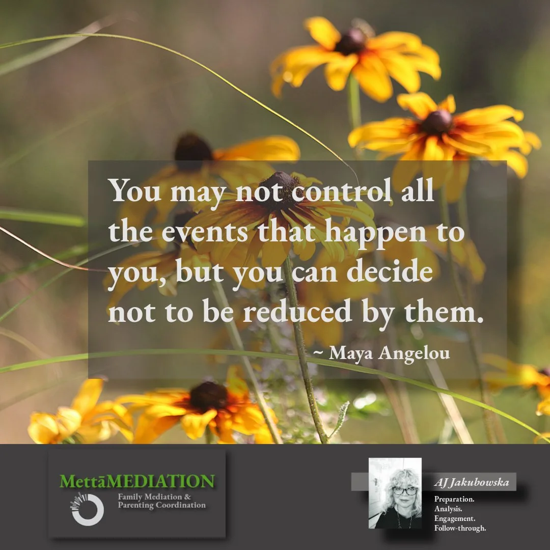 Consider Ms. Angelou's wise words.....
#controloverevents #mettamediation