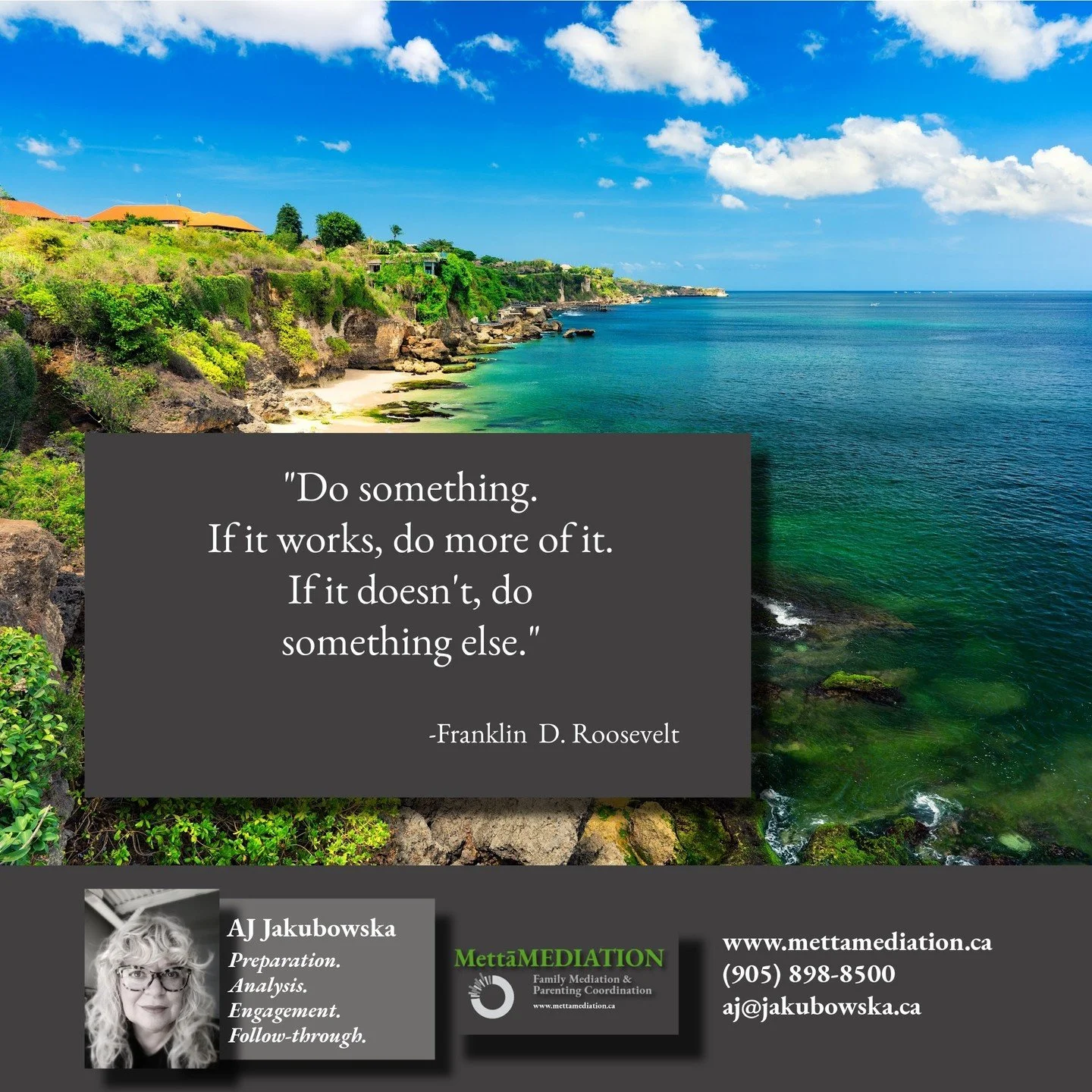 The quote below applies in co-parenting circumstances. If parents are effective in working together - KUDOS! When curves appear along the road - consider MEDIATION - an opportunity to discuss what is important, to you and the other parent -  in a str