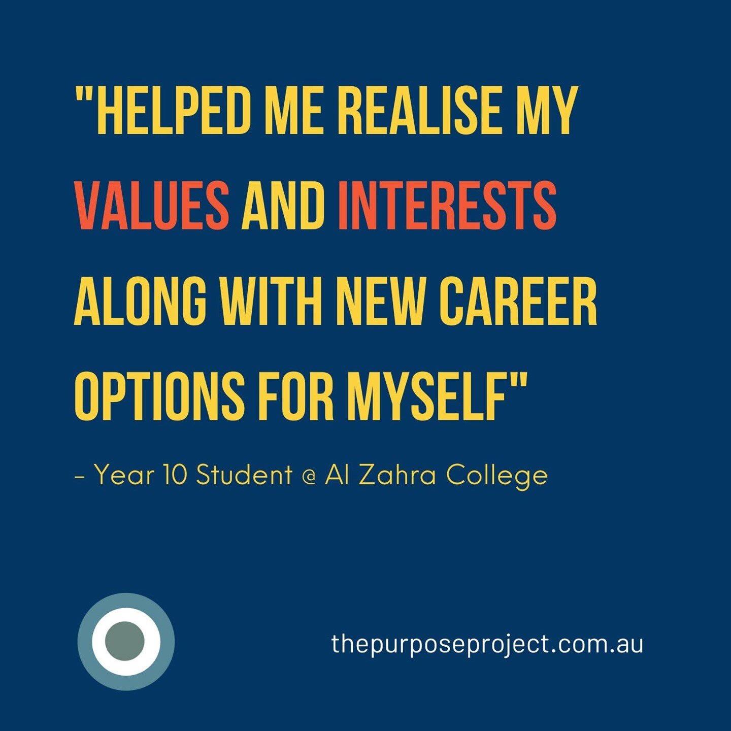 Student feedback after a Life Design course that ran at Al Zahra College. ⁠
⁠
Imagine if all young people were able to connect to their values and interests. What might be possible?⁠
⁠
Realising your values and interests goes beyond just finding new 